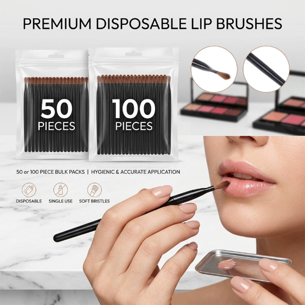 Beauty Makeup Kit - 50/100 Buah Set Kuas Bibir Sekali