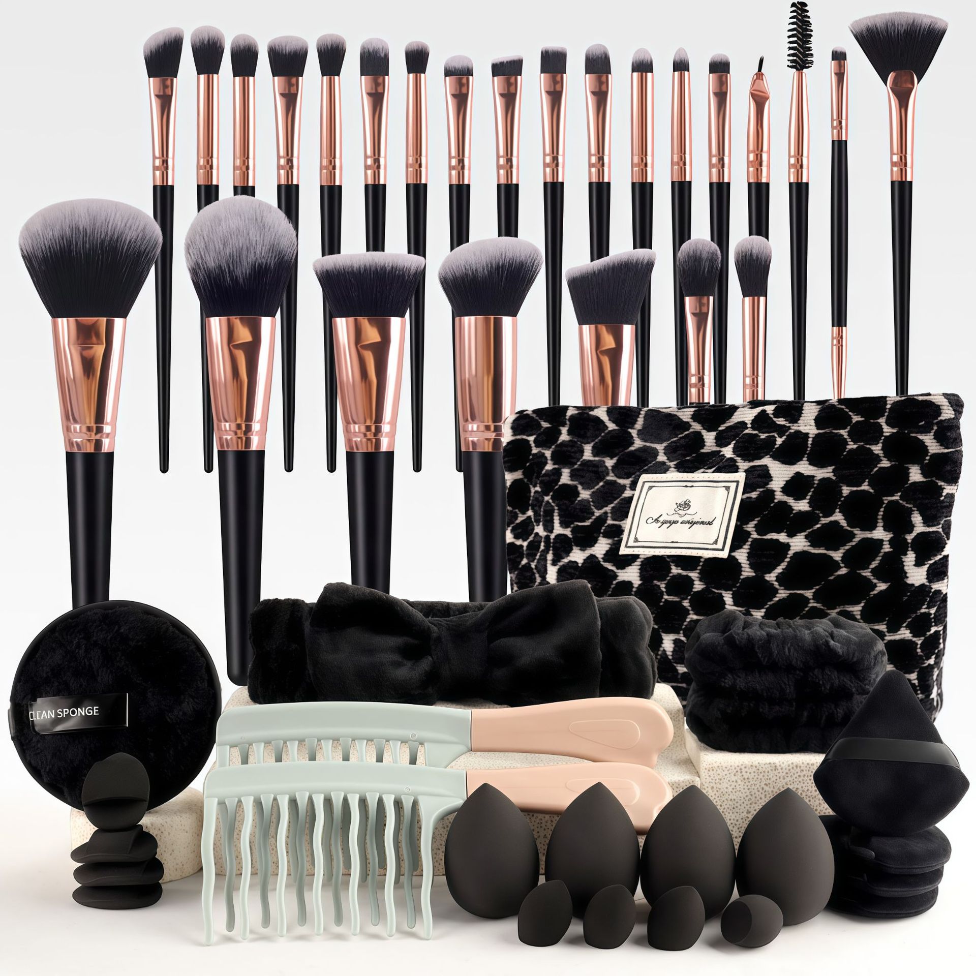 Set Kuas Makeup Gaya Chic deng - Beauty Makeup Kit ulasan dan harga